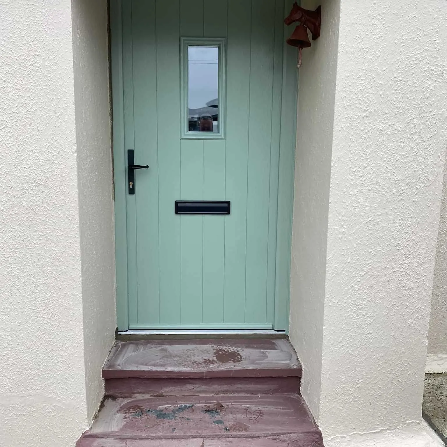 green front door